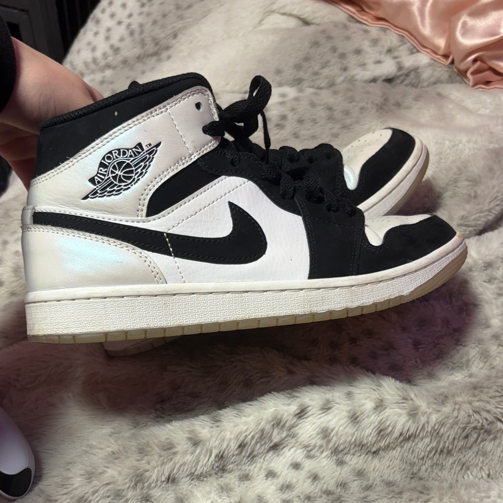 Jordan Women's Black and White High-Top Sneakers